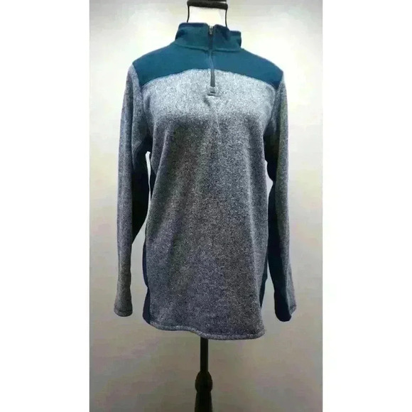 Champion Women’s Fleece Half-Zip Pullover - Size XL (16-18), Blue/Grey - Picture 13 of 14